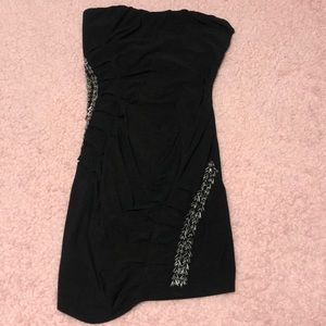 black strapless dress